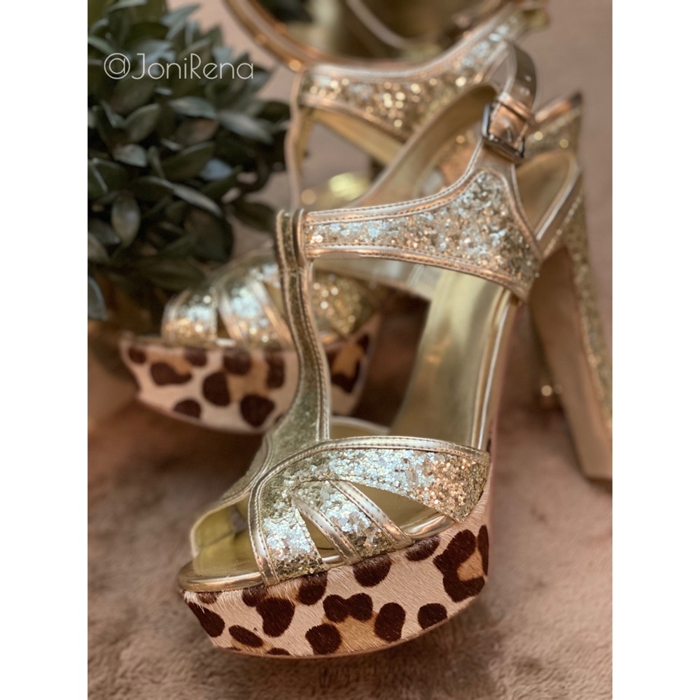 π₯Gold Cheetah/Leopard PLATFORMS | Size 7 π₯ - Picture 2 of 8